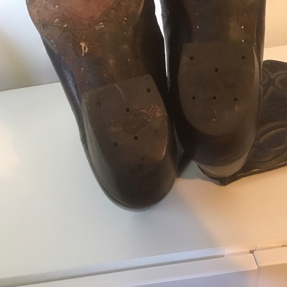 VTG Tony Lama Mens Black Smooth Ostrich 8430 Round Toe Cowboy Boots 9.5 D‎ - Picture 9 of 11